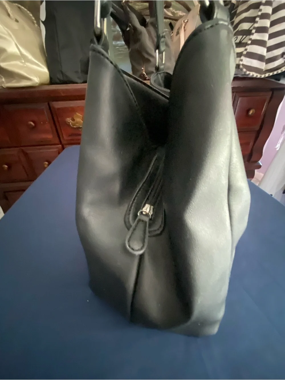 Vintage Nine West Triple Compartment Carryall Hobo Bag | Black Y2K Era